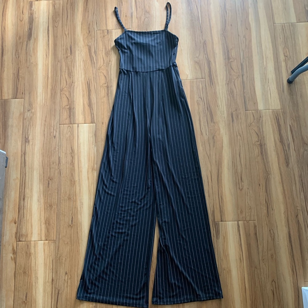 Black & White Striped Jumpsuit